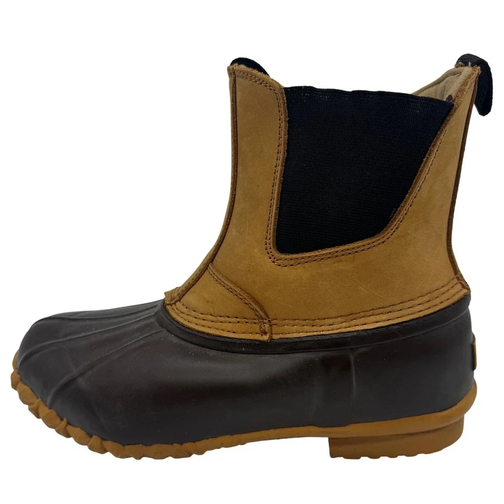 Cabela's Thinsulate Duck Boots Mens 8D Brown Leather Rubber Steel Shank 8936089